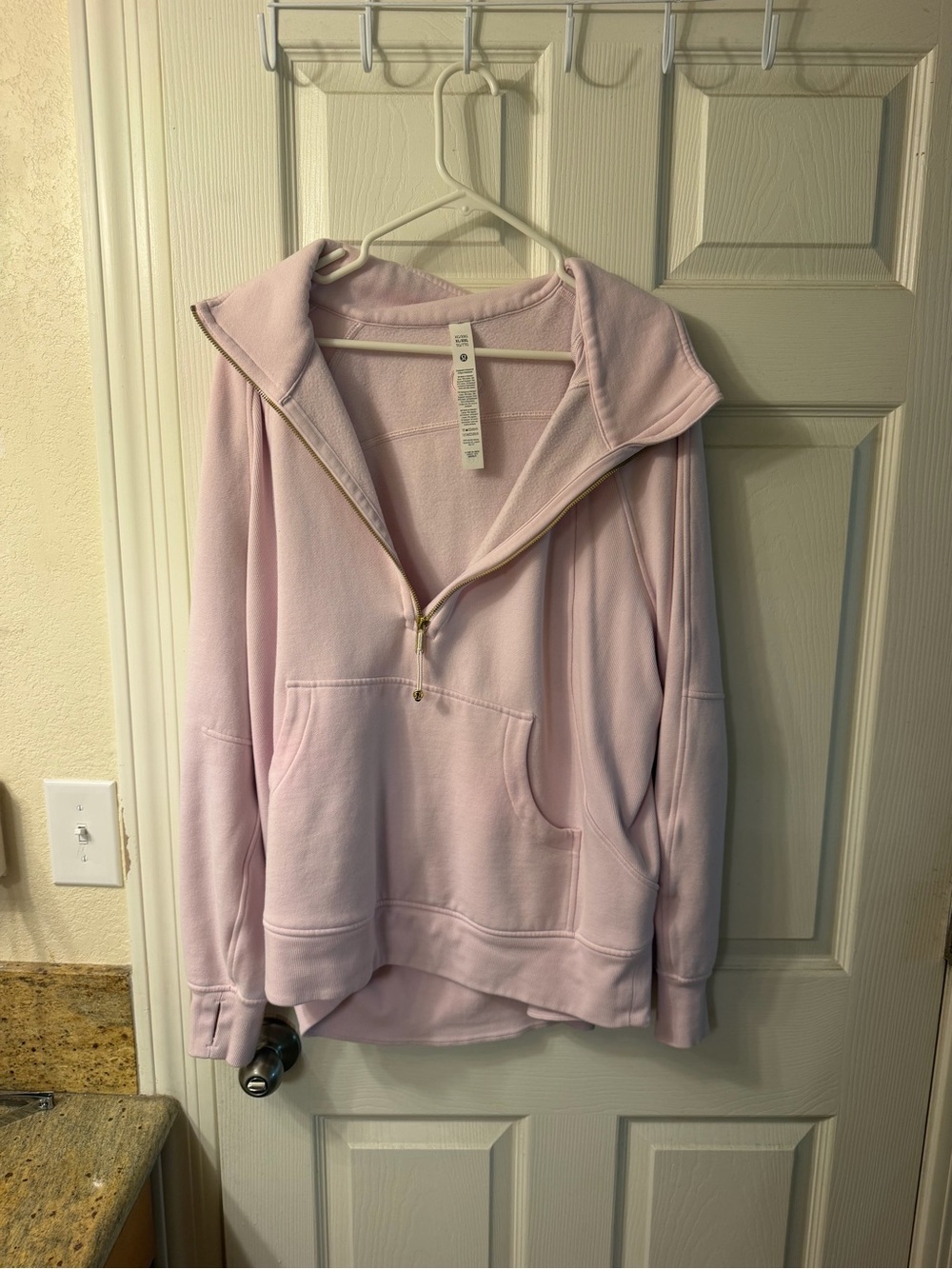 lululemon athletica Light Pink Half-Zip Cowl Pullover